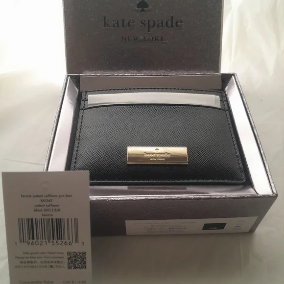 New Kate Spade Kenzie Black Card Holder NWT With Gift Box 🦋 - Picture 5 of 12